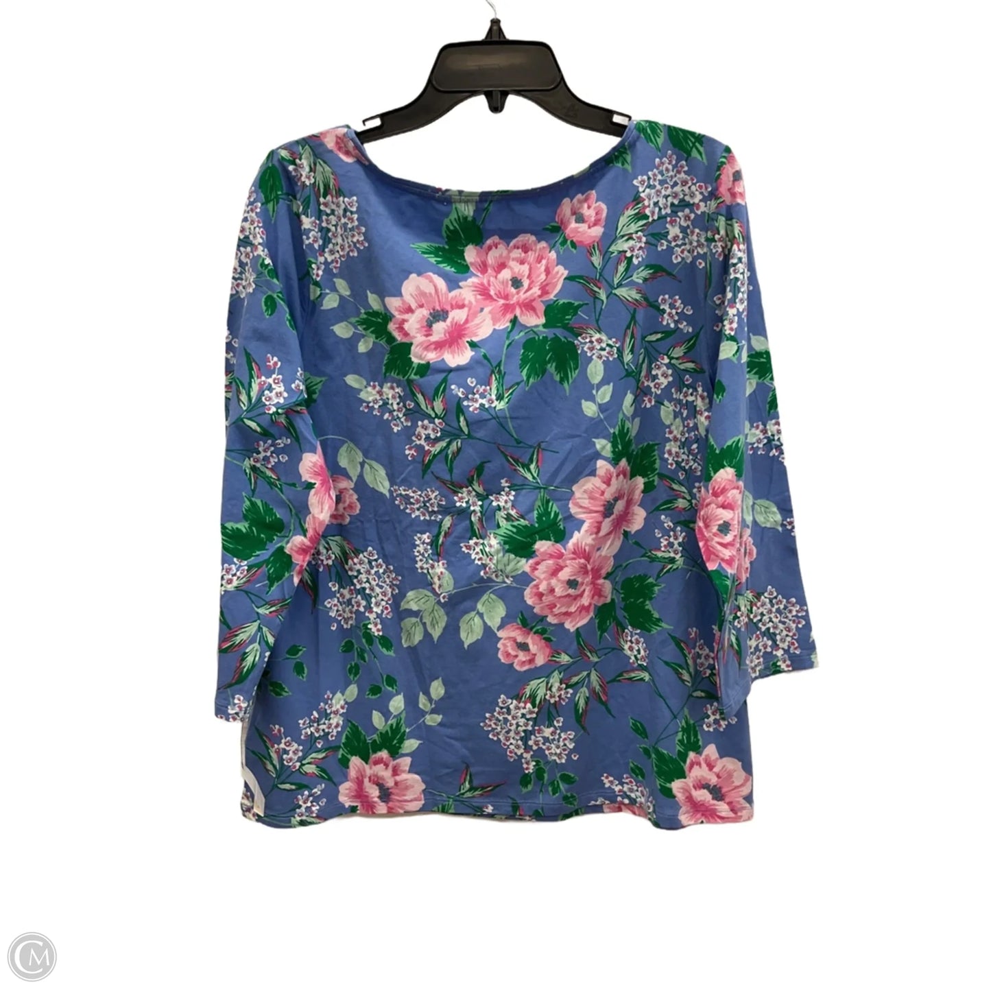 Top 3/4 Sleeve By Talbots In Blue, Size: Xl