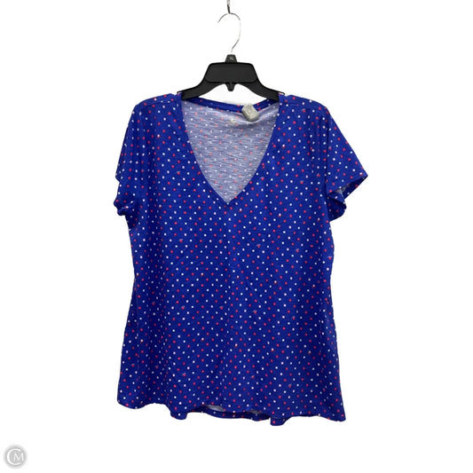 Top Short Sleeve Designer By Lilly Pulitzer In Blue, Size: Xl