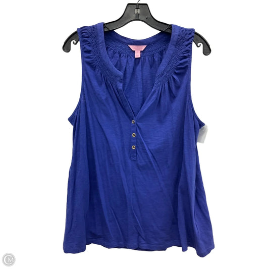 Top Sleeveless Designer By Lilly Pulitzer In Blue, Size: Xl