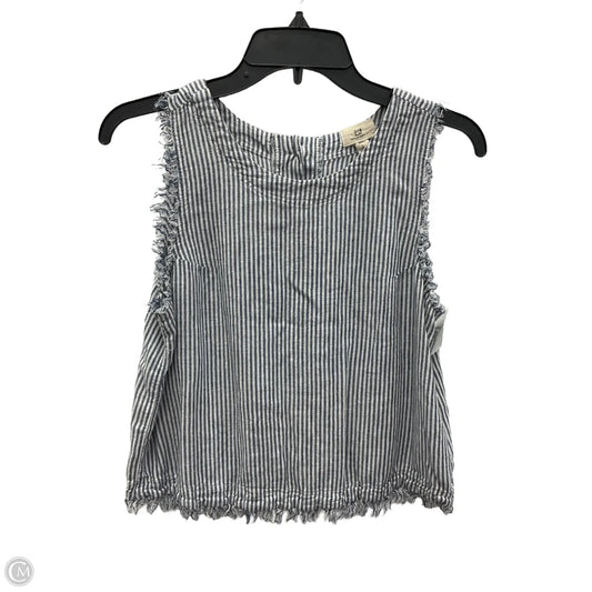 Top Sleeveless By Thread And Supply In Blue & White, Size: S