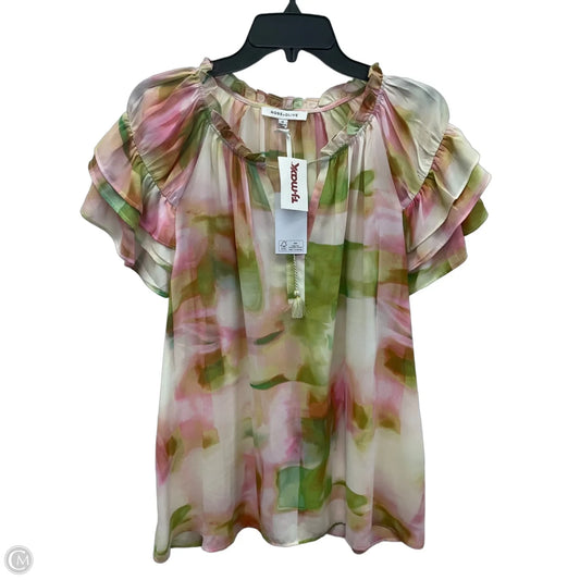 Top Short Sleeve By Rose And Olive In Green & Pink, Size: 1x