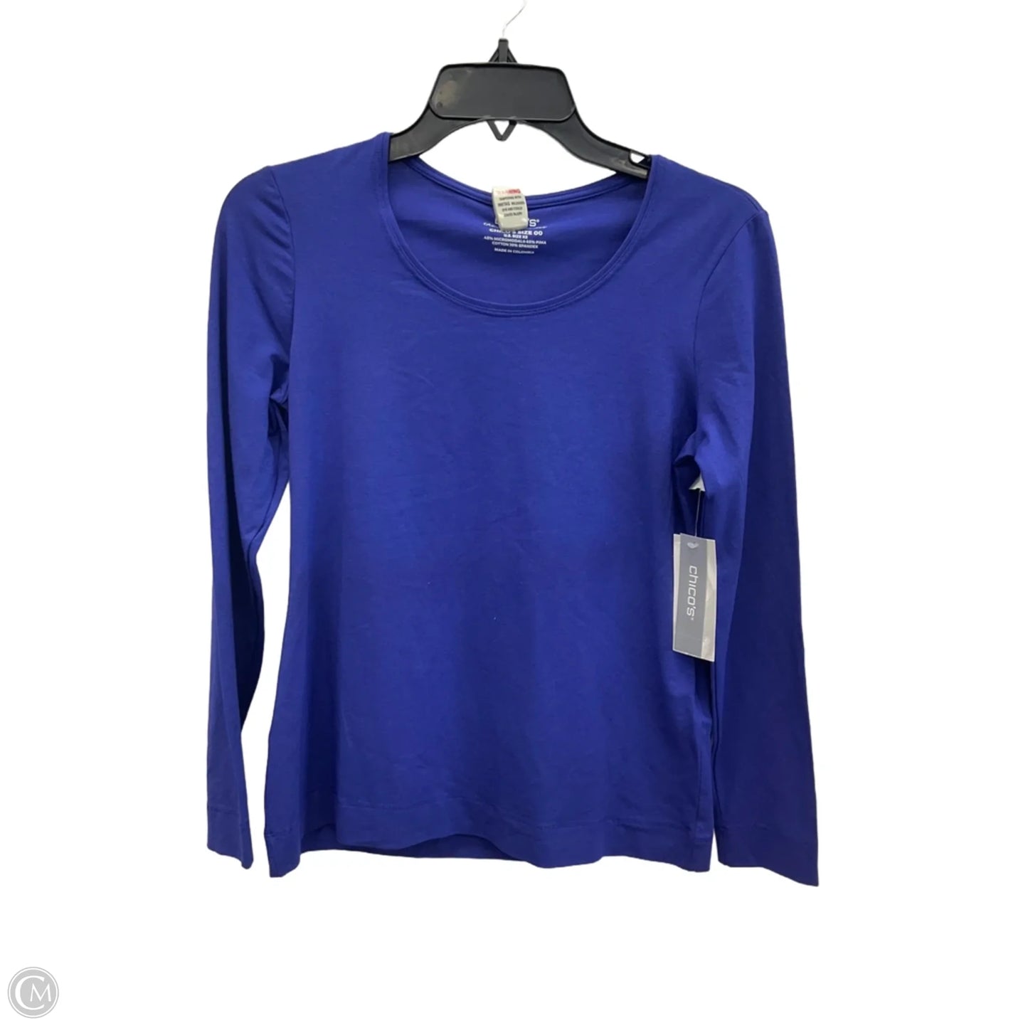 Top Long Sleeve Basic By Chicos In Blue, Size: Xs