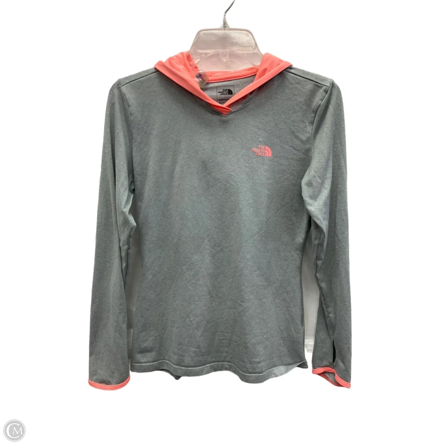 Athletic Top Long Sleeve Hoodie By The North Face In Grey, Size: S