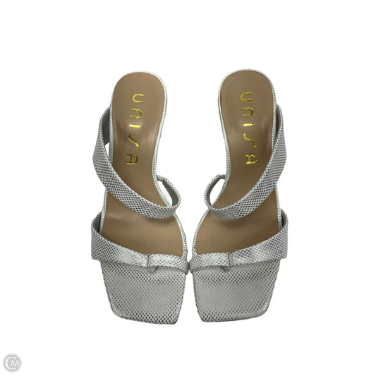 Shoes Heels Stiletto By Unisa In Silver, Size: 6
