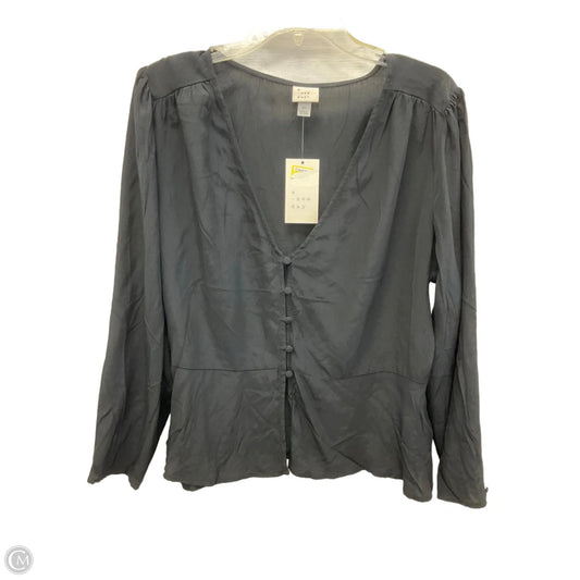 Top Long Sleeve By A New Day In Black, Size: Xl