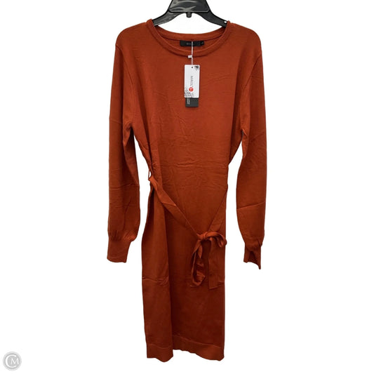 Dress Casual Midi By Cmf In Orange, Size: L