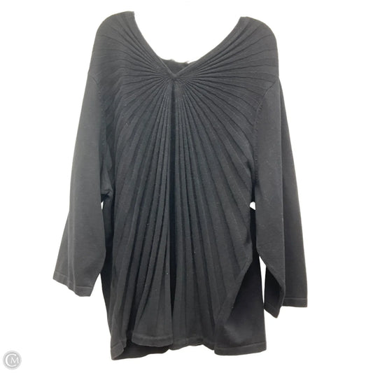 Top Long Sleeve By Peter Nygard In Black, Size: L