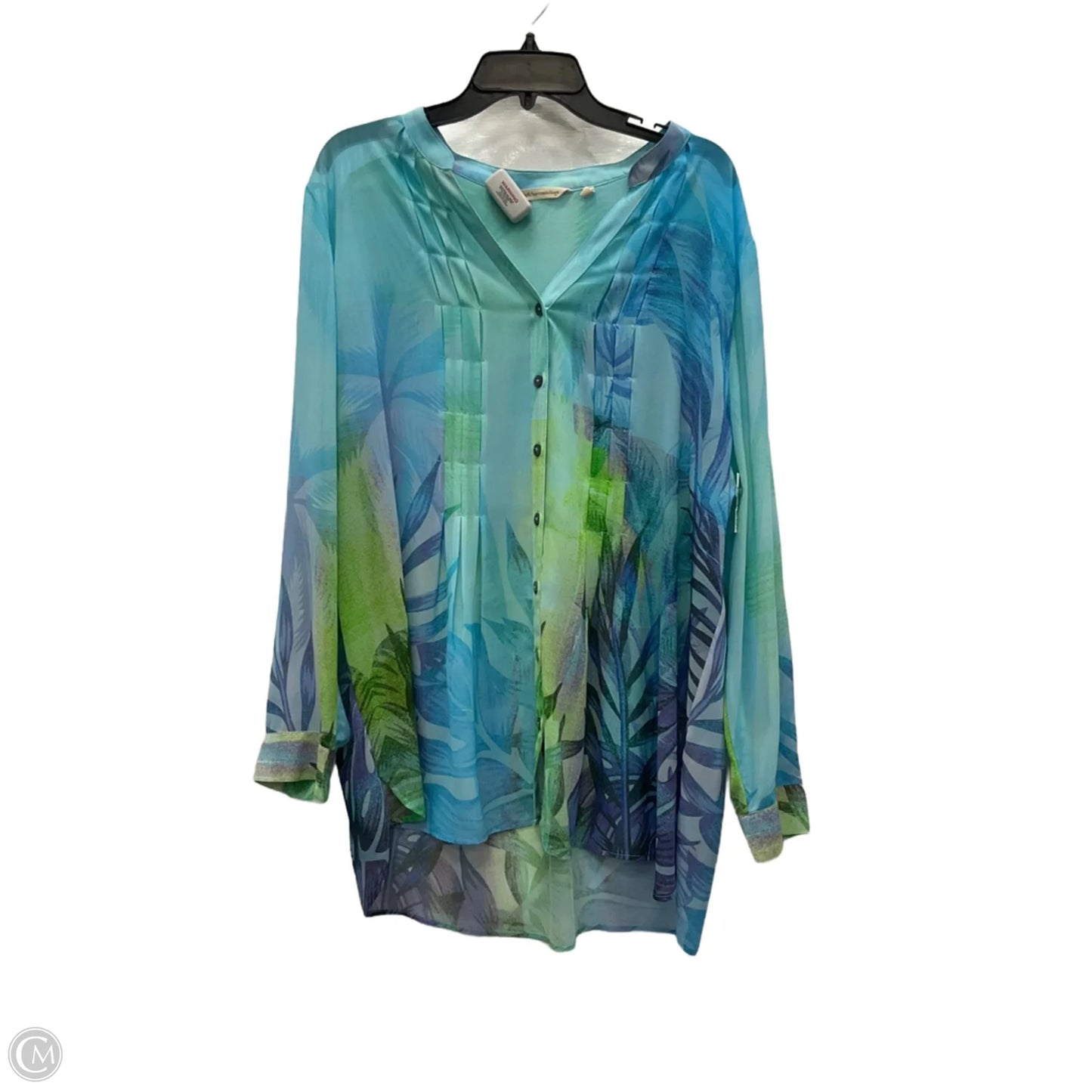 Top Long Sleeve By Soft Surroundings In Blue, Size: 2x