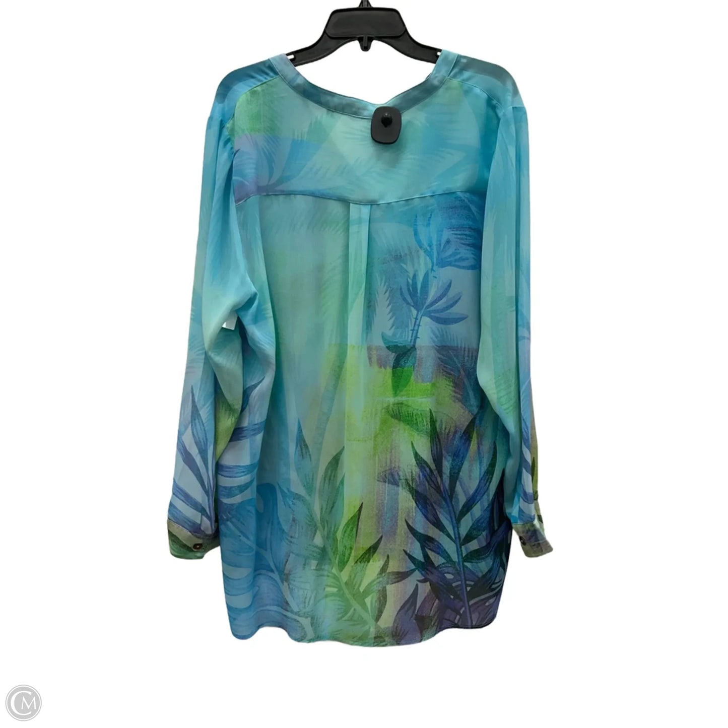 Top Long Sleeve By Soft Surroundings In Blue, Size: 2x