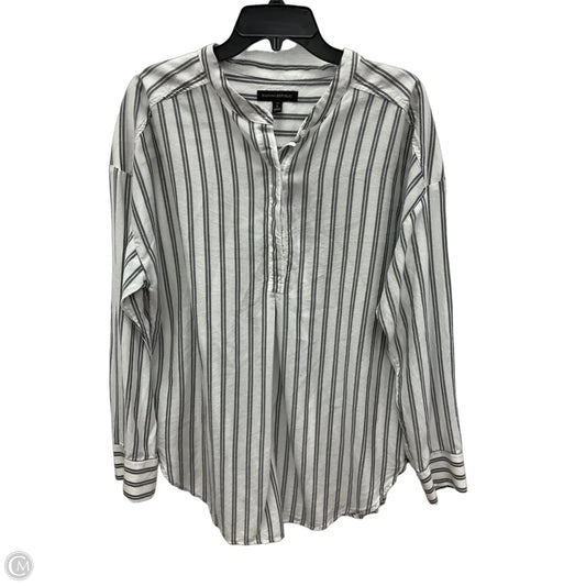 Blouse Long Sleeve By Banana Republic In Striped Pattern, Size: L