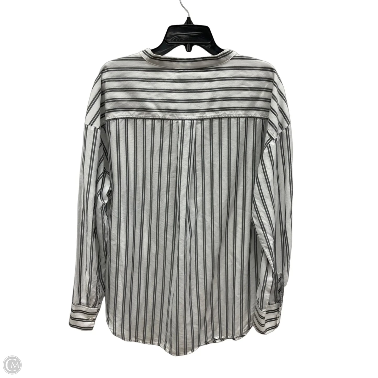 Blouse Long Sleeve By Banana Republic In Striped Pattern, Size: L