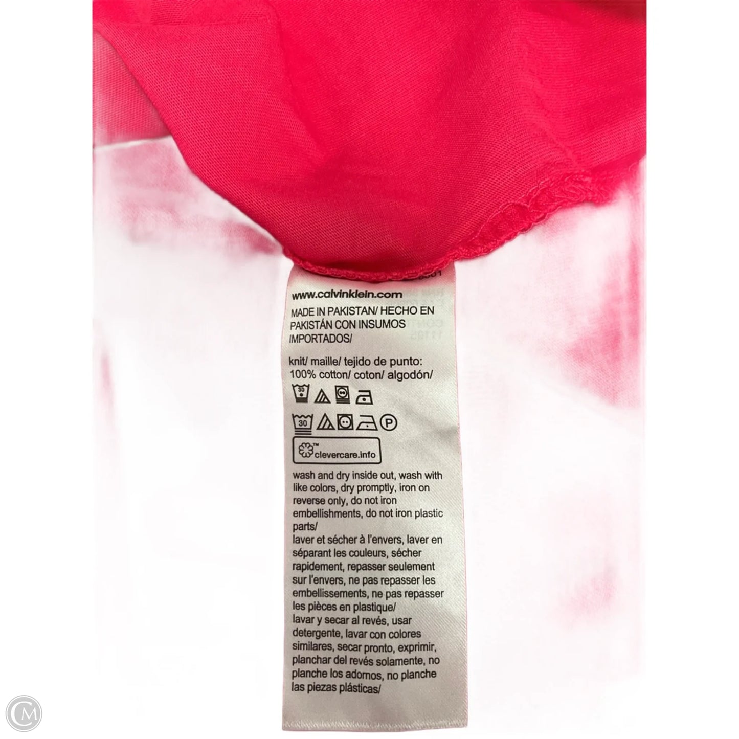 Top Short Sleeve Basic By Calvin Klein In Pink, Size: M