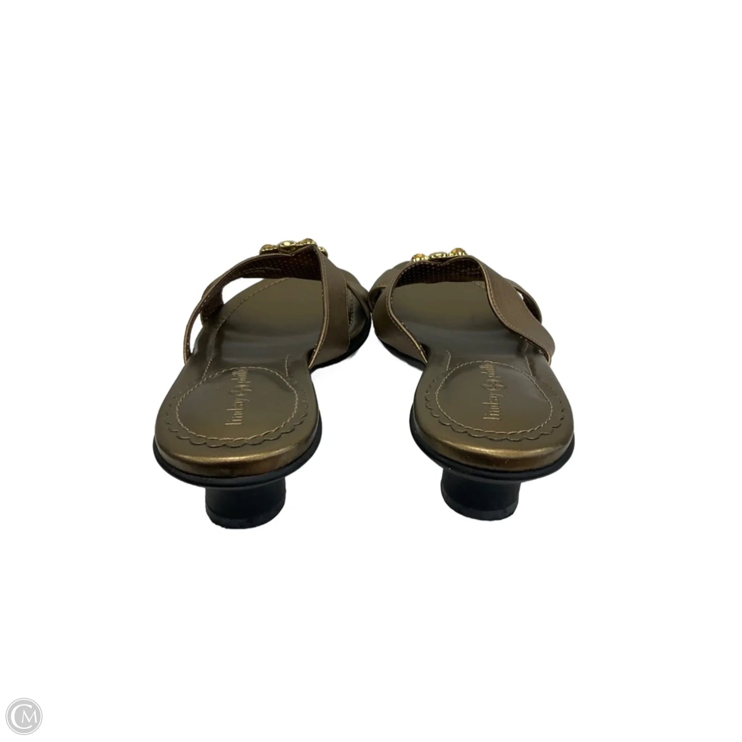 Sandals Heels Block By Lindsay Phillips In Gold, Size: 7