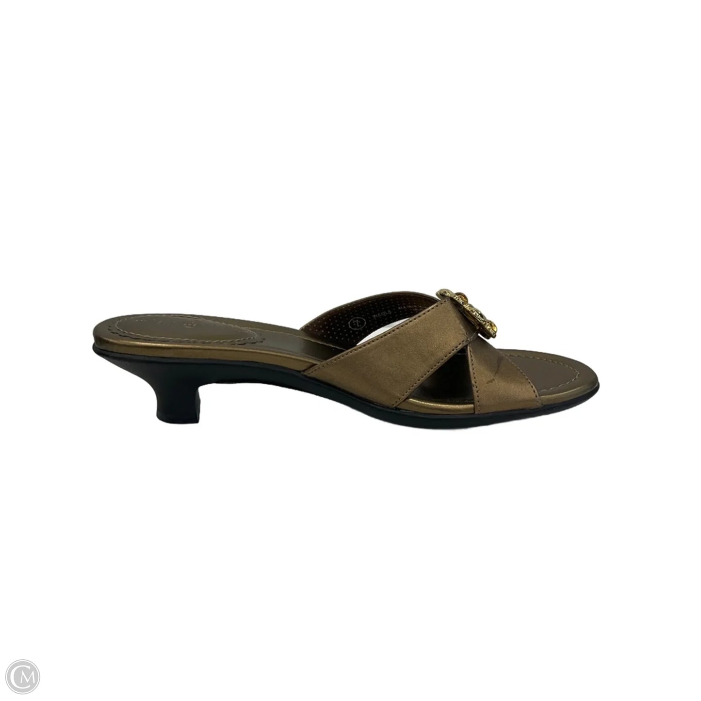 Sandals Heels Block By Lindsay Phillips In Gold, Size: 7