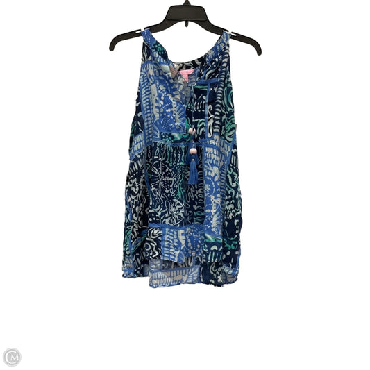 Top Sleeveless Designer By Lilly Pulitzer In Blue, Size: Xl
