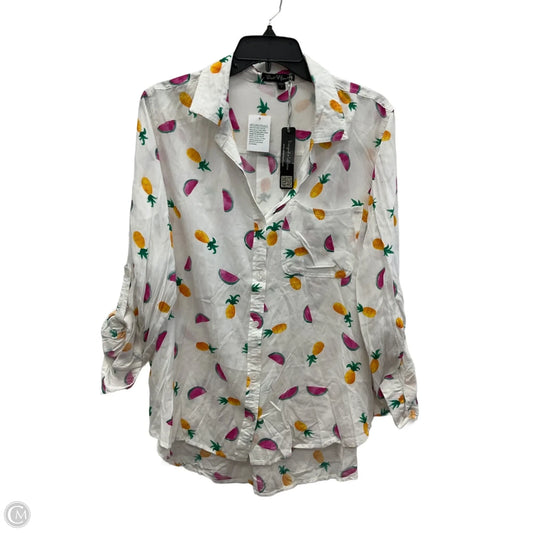 Top Long Sleeve By Velvet Heart In White, Size: L