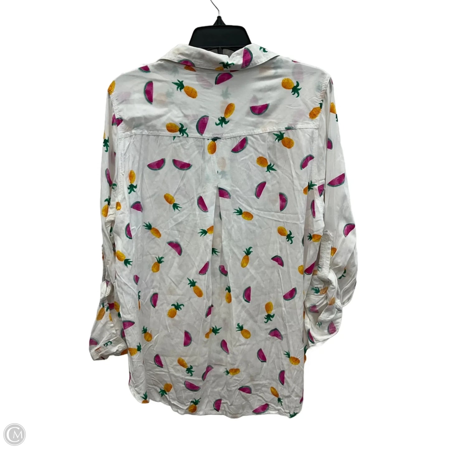 Top Long Sleeve By Velvet Heart In White, Size: L