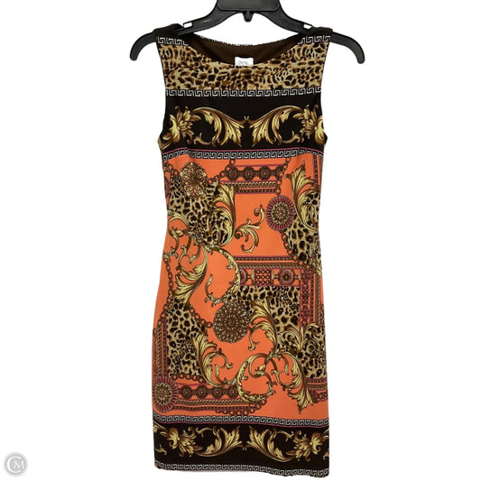 Dress Casual Midi By Cache In Orange, Size: S