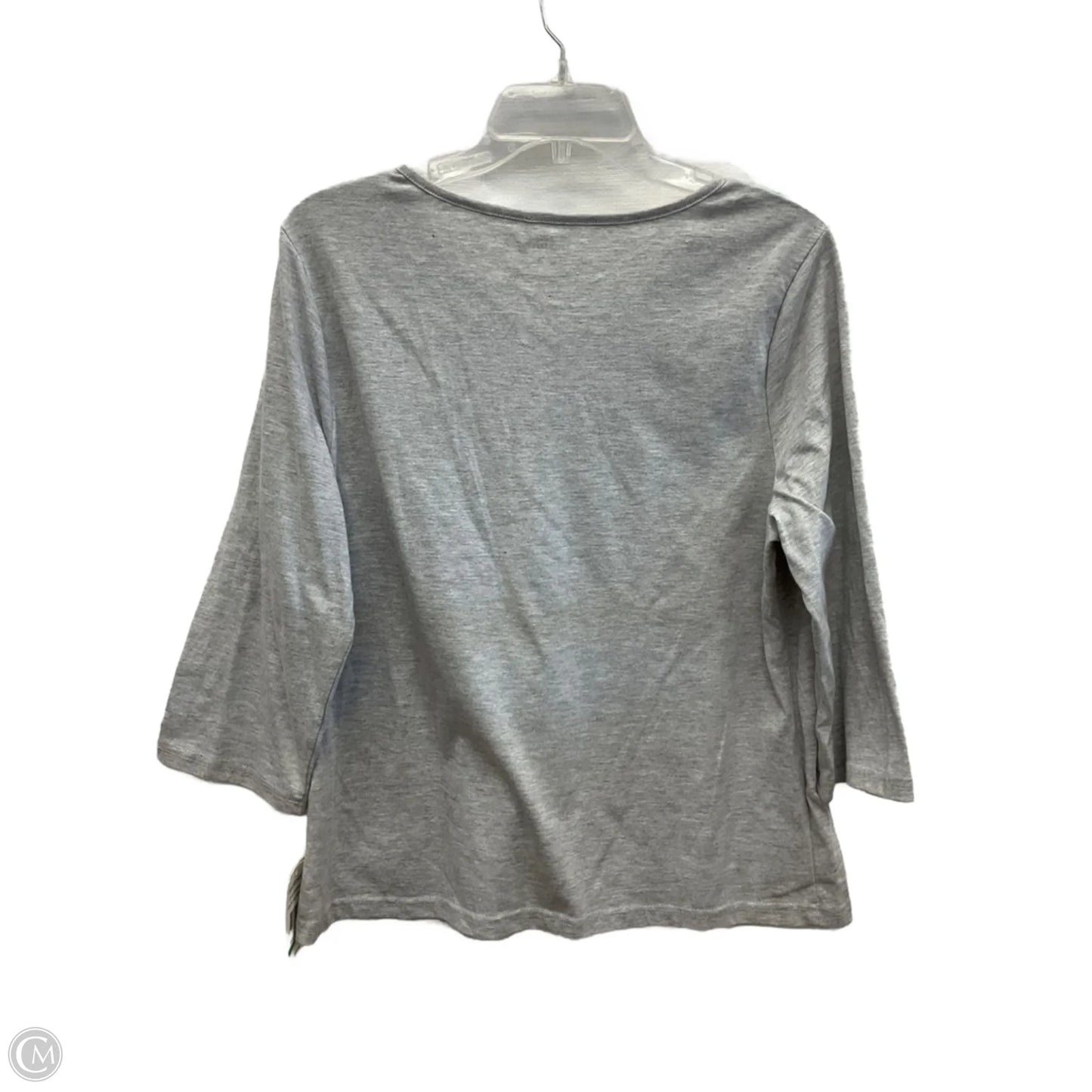 Top 3/4 Sleeve By Breckenridge In Grey, Size: L