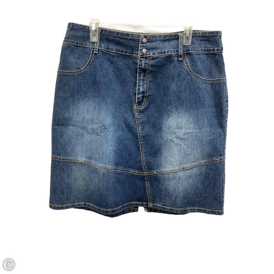 Skirt Mini & Short By Cmc In Blue Denim, Size: 18