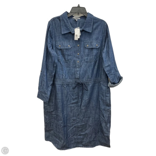 Dress Casual Midi By Cj Banks In Blue Denim, Size: 14