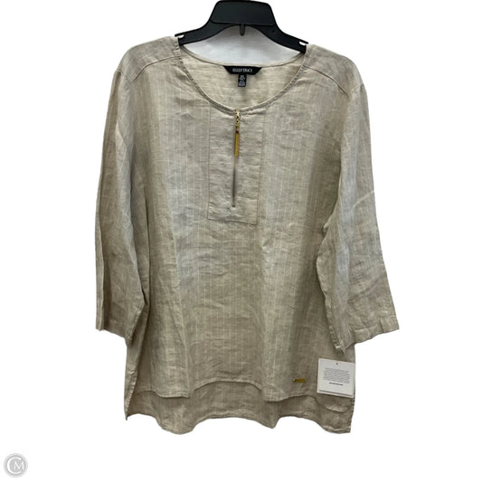 Top Long Sleeve By Ellen Tracy In Beige, Size: Xl