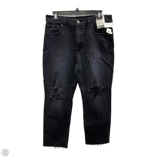Jeans Straight By Gap In Black Denim, Size: 10p