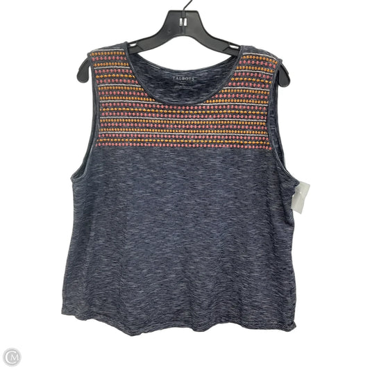 Top Sleeveless By Talbots In Blue, Size: Xl