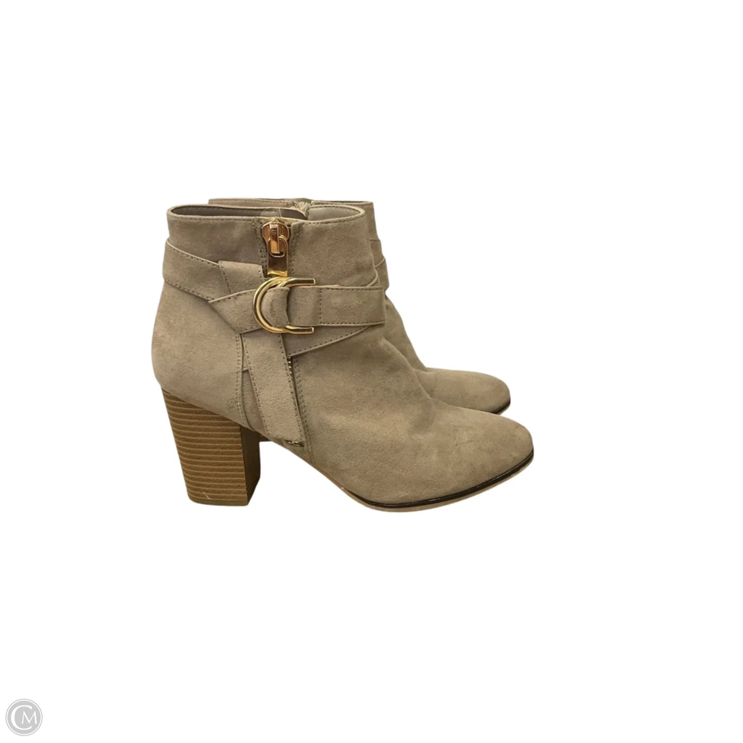 Boots Ankle Heels By Apt 9 In Beige, Size: 8.5
