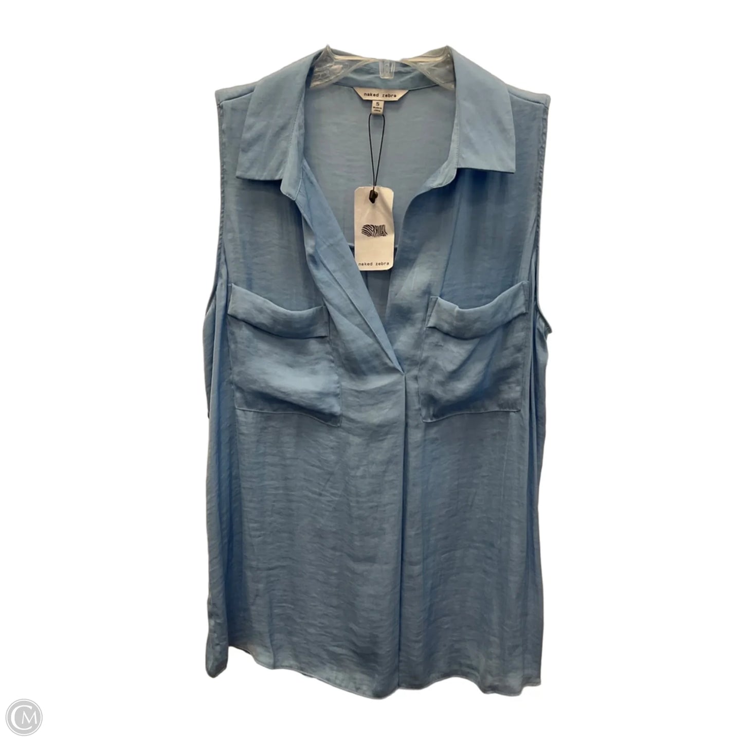 Top Sleeveless By Naked Zebra In Blue, Size: S