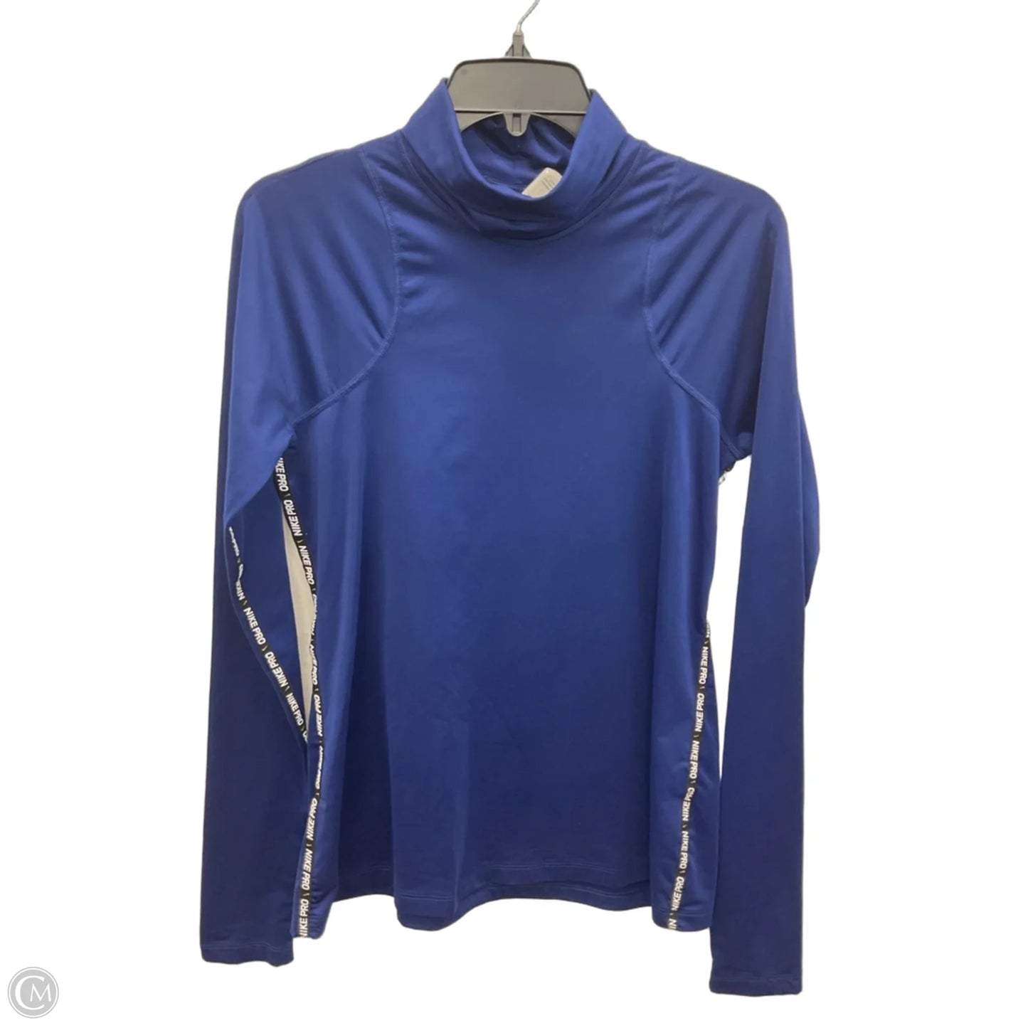 Athletic Top Long Sleeve Collar By Nike Apparel In Blue, Size: L