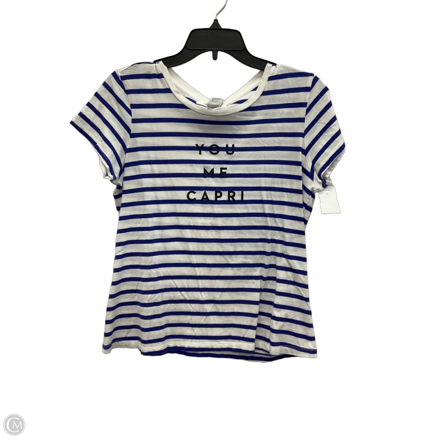 Top Short Sleeve Designer By Milly In Striped Pattern, Size: M