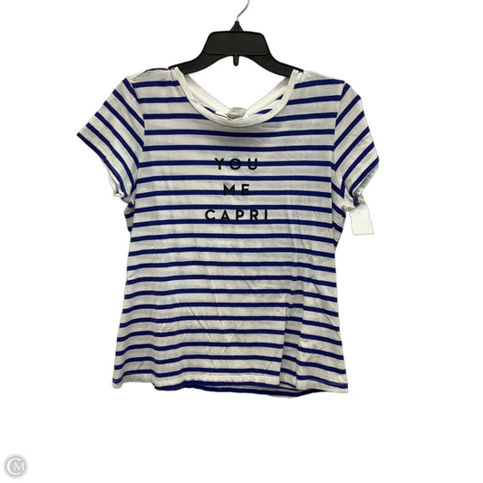 Top Short Sleeve Designer By Milly In Striped Pattern, Size: M
