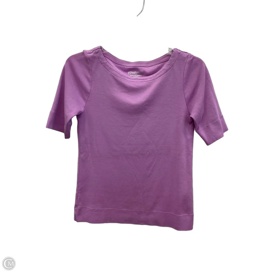 Top Short Sleeve By Chicos In Purple, Size: S