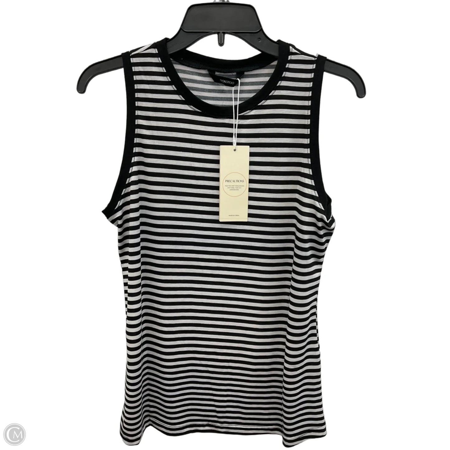 Top Sleeveless Basic By Dokotoo In Black & Grey, Size: S