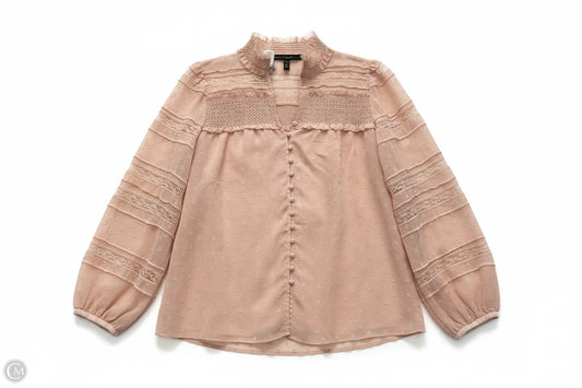 Top Long Sleeve By White House Black Market In Pink, Size: Xxs