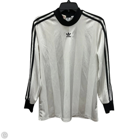 Athletic Top Long Sleeve Crewneck By Adidas In White, Size: S