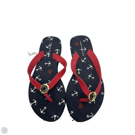 Sandals Flip Flops By Tommy Hilfiger In Blue, Size: 6