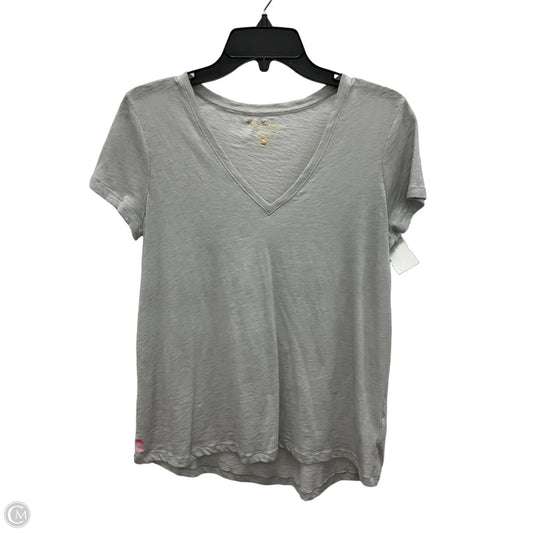 Top Short Sleeve Designer By Lilly Pulitzer In Grey, Size: M