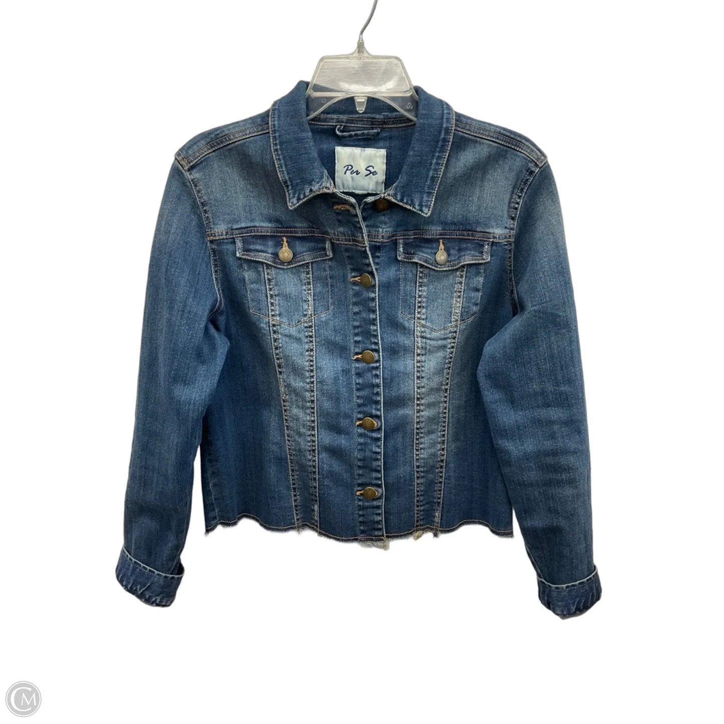 Jacket Denim By Per Se In Blue Denim, Size: S