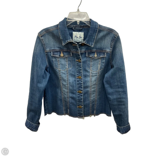 Jacket Denim By Per Se In Blue Denim, Size: S