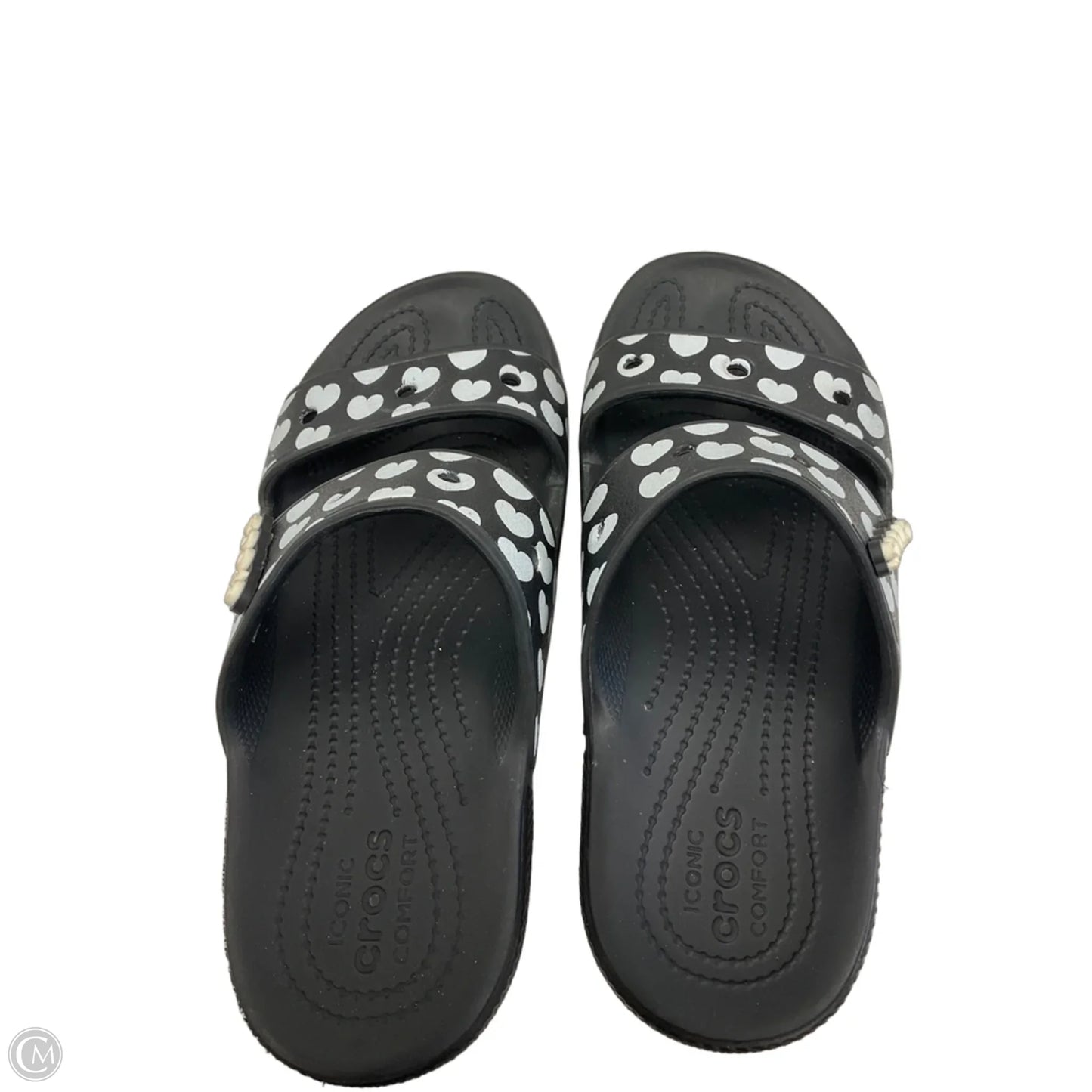 Sandals Flats By Crocs In Black, Size: 9