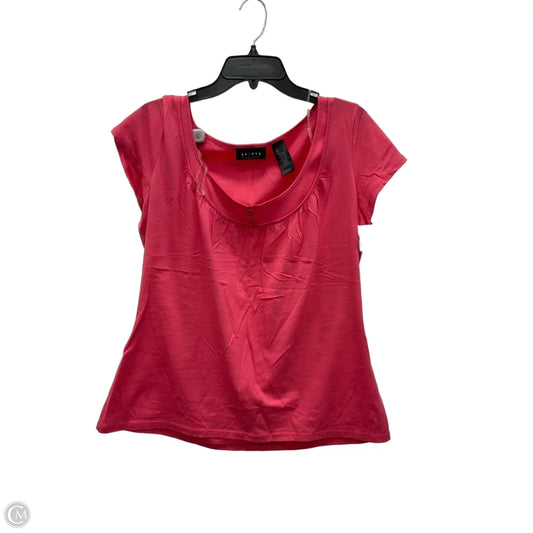 Top Short Sleeve Basic By Axcess In Pink, Size: L