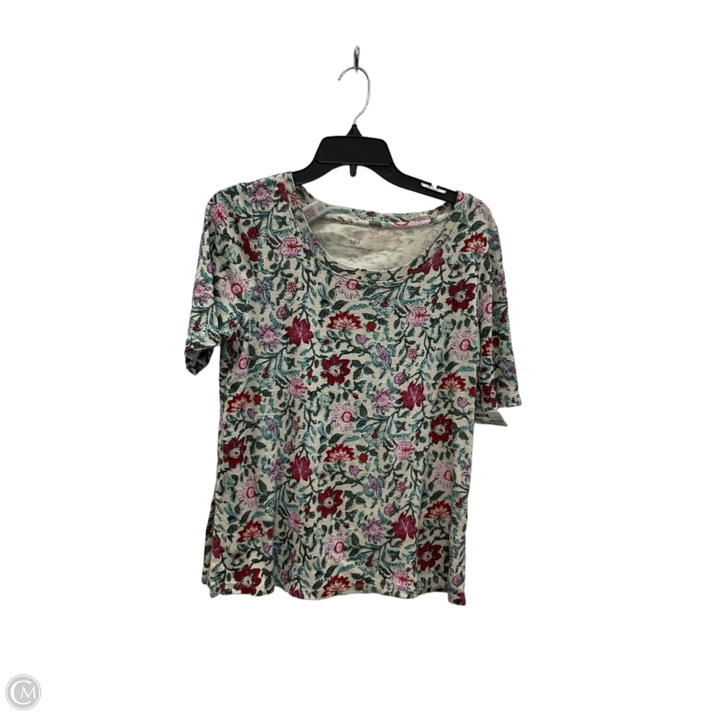 Top Short Sleeve By J. Jill In Floral Print, Size: M