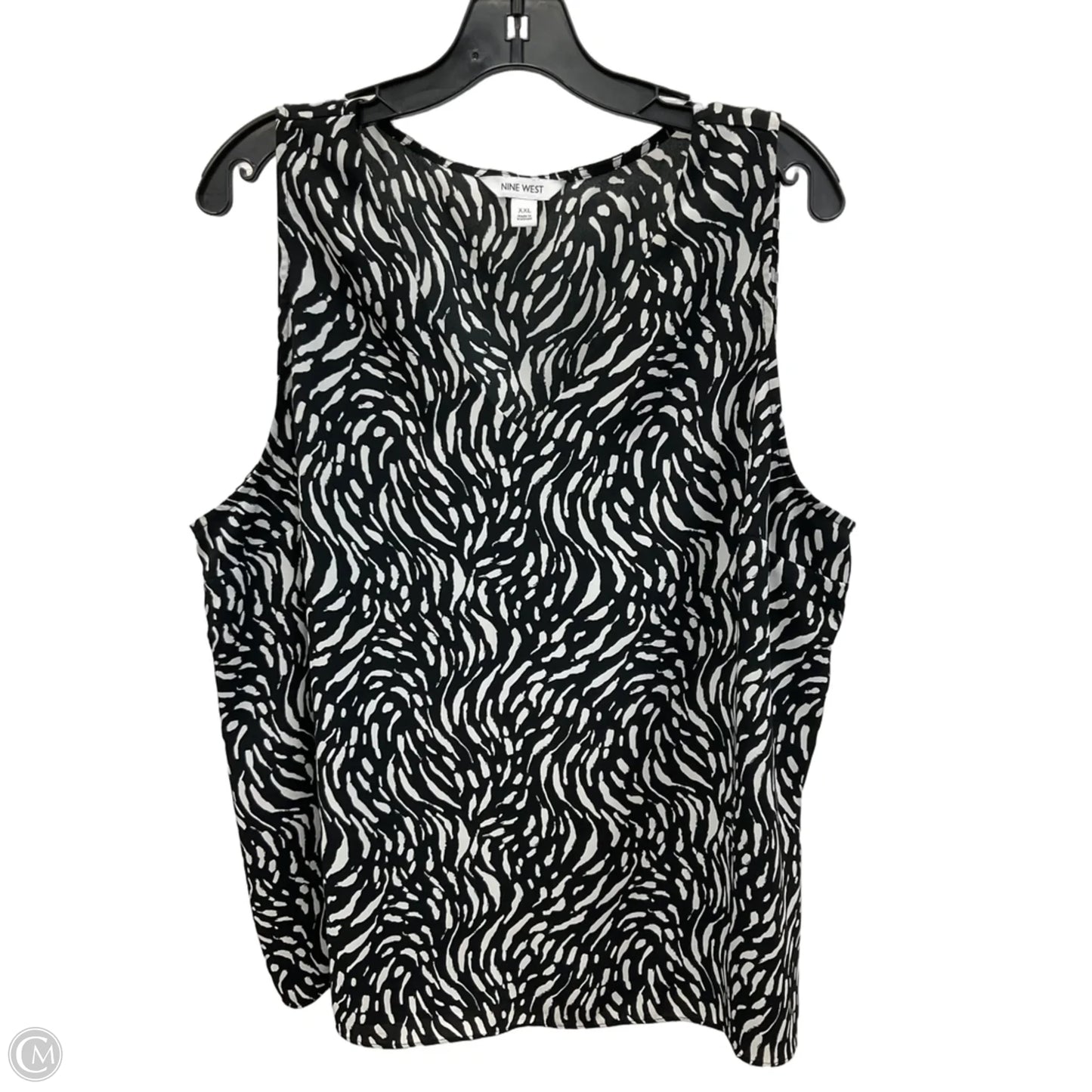 Top Sleeveless By Nine West In Zebra Print, Size: Xxl