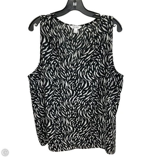 Top Sleeveless By Nine West In Zebra Print, Size: Xxl