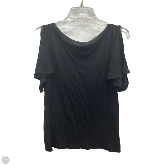 Top Short Sleeve By Loft In Black, Size: M