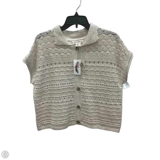 Top Short Sleeve By Jessica Simpson In Cream, Size: L