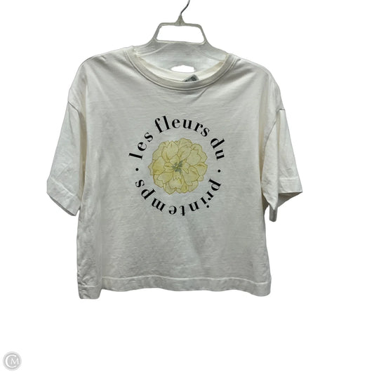 Top Short Sleeve By Loft In Cream, Size: Mp