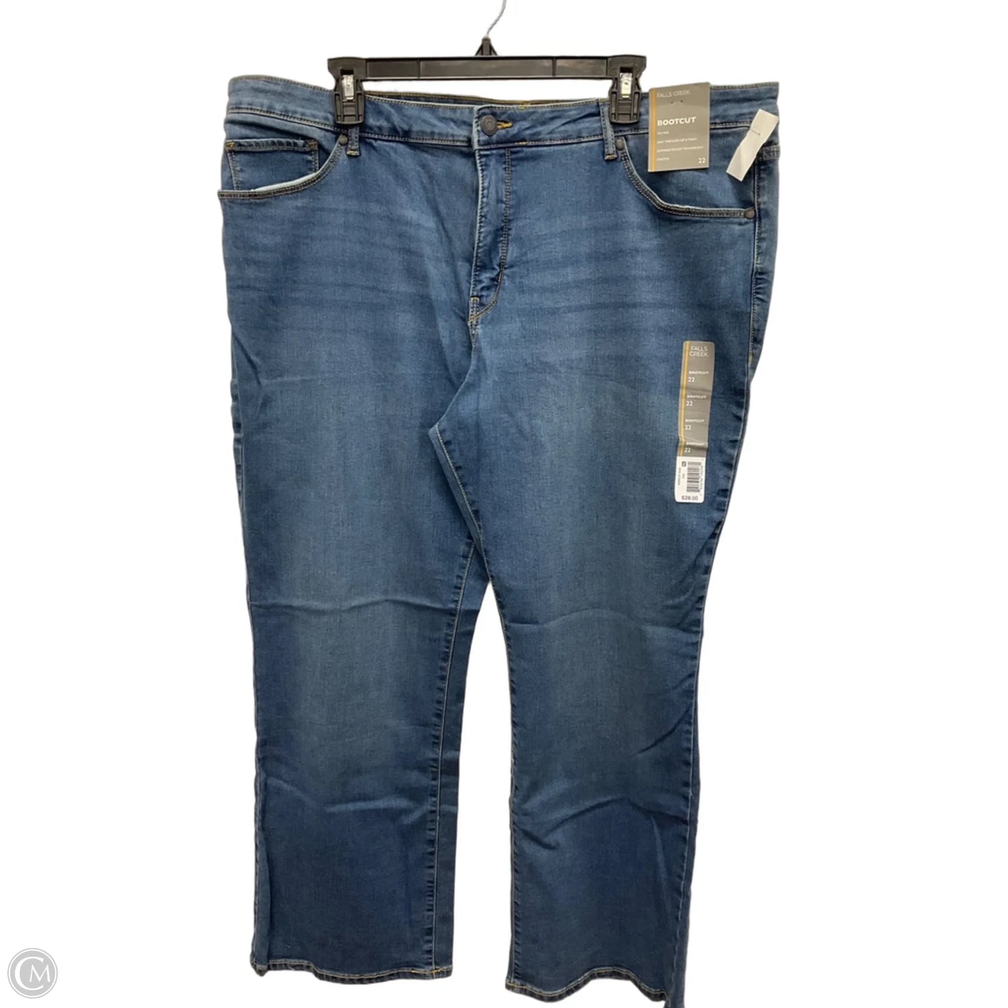 Jeans Boot Cut By Falls Creek In Blue Denim, Size: 22